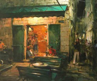 Outdoor Cafe at Night