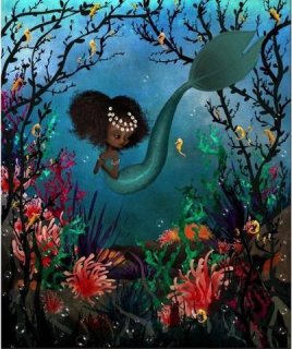 Teal mermaid by Jessica Von Braun
